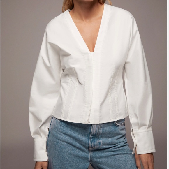 Zara Tops - Zara V Neck Long Sleeve Large